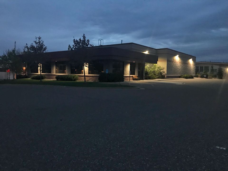 Infinity Group building exterior lighting at night